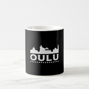 Caneca De Café Oulo Finlândia Cidade Skyline Cityscape Engraçad