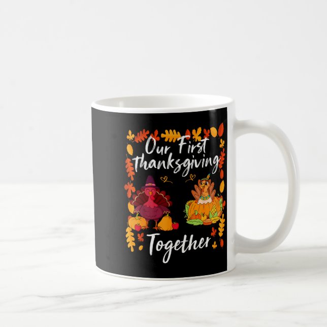 Caneca De Café Our First Thanksgiving Together Matching Couple  (Direita)