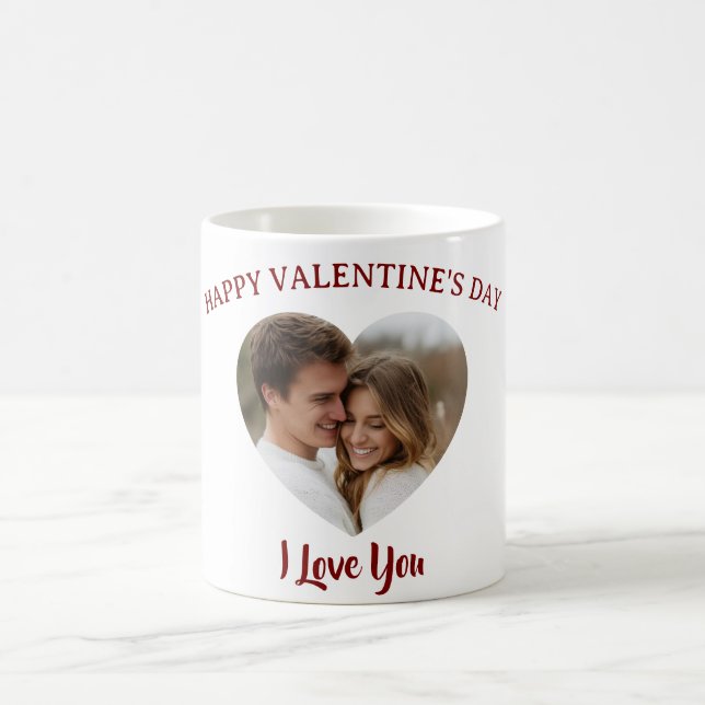 Caneca De Café Our Love in a Mug Custom Photo Valentine’s Day (Centro)