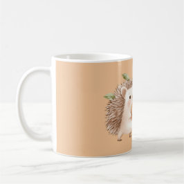 Caneca De Café Ouriço de Pêssego Folhas Verdes Sonhos