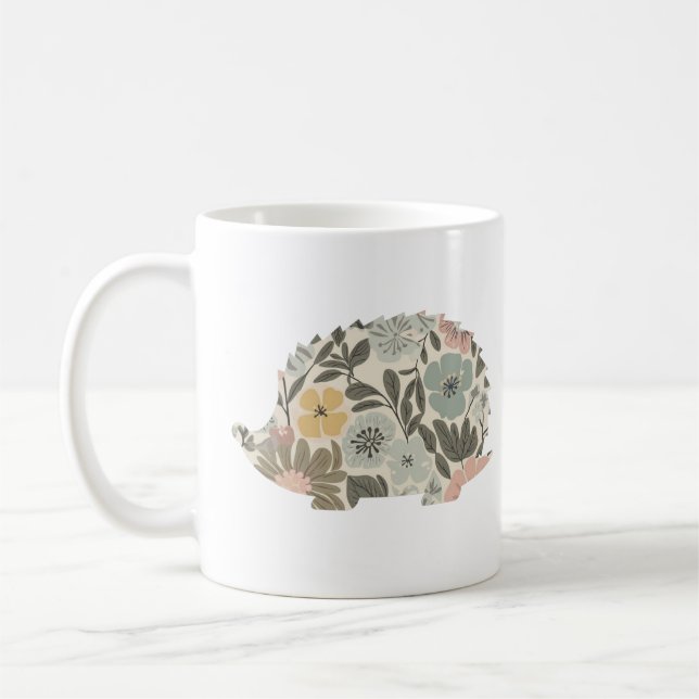 Caneca De Café ouriço Floral Boho (Esquerda)