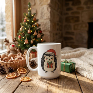 Caneca De Café Ouriço Fofo Feliz Natal