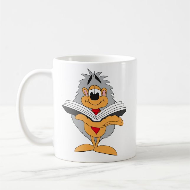Caneca De Café ouriço lendo um livro (Esquerda)