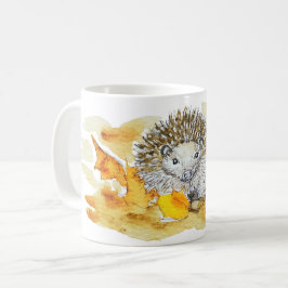 Caneca De Café ouriço no Outono Folhas