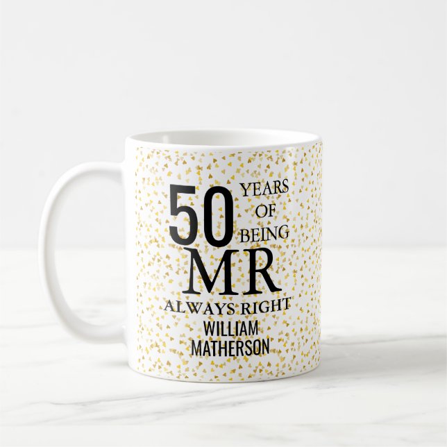 Caneca De Café Ouro 50º Aniversário do Diversão Sempre Certo (Esquerda)