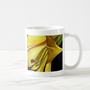 Caneca De Café Ouro Amarelo Esplendor Lily Arte original