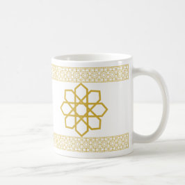 Caneca De Café Ouro Andalus - Design Geométrico de Mug
