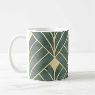 Caneca De Café Ouro Art Deco: Estilo Sem Olhos Luxuoso