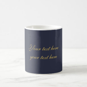 Caneca De Café Ouro Azul Profissional Moderno Minimalista Texto P