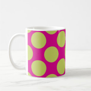 Caneca De Café Ouro bolinhas a rosa