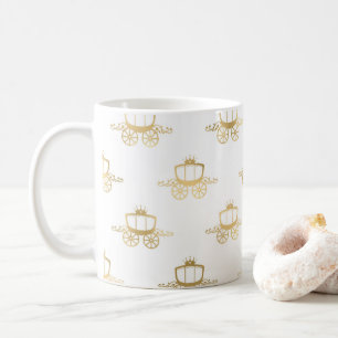 Caneca De Café Ouro Coaches Cinderela Princesa Magia Real