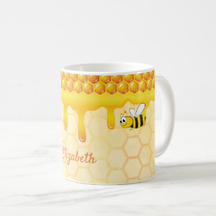 Caneca De Café Ouro de abelha melada nome pingado de mel