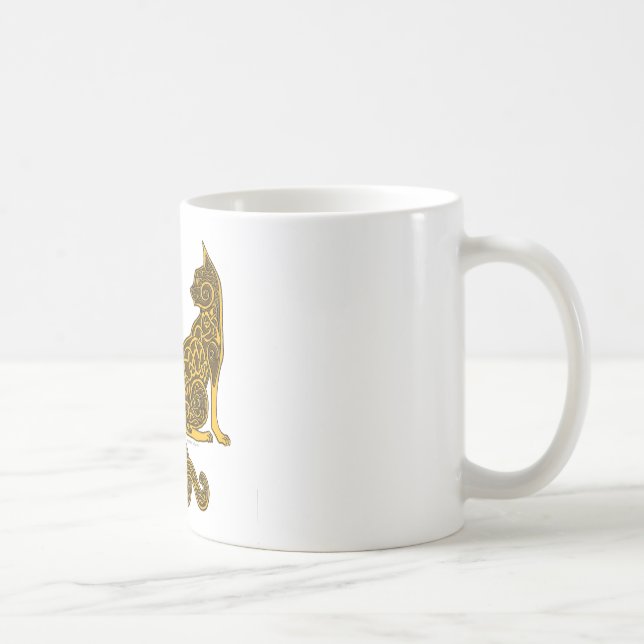 Caneca De Café ouro de bronze dos gatos 6 celtas (Direita)