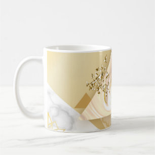 Caneca De Café Ouro de luxo geométrico com mármore sem soldadur