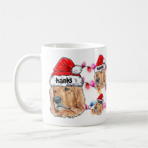 Caneca De Café Ouro de Natal Cachorro do Retriever Cachorro Gelad