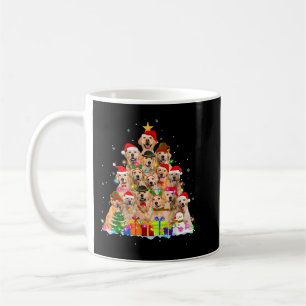 Caneca De Café Ouro de Natal do Pajama Retriever Árvore Xmas Da