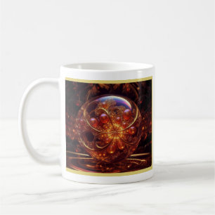 Caneca De Café Ouro E Esferas De Vidro Transparentes Amarelas Fra