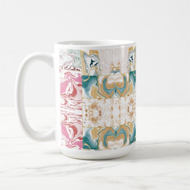 Caneca De Café Ouro e padrão de mármore azul (Esquerda)