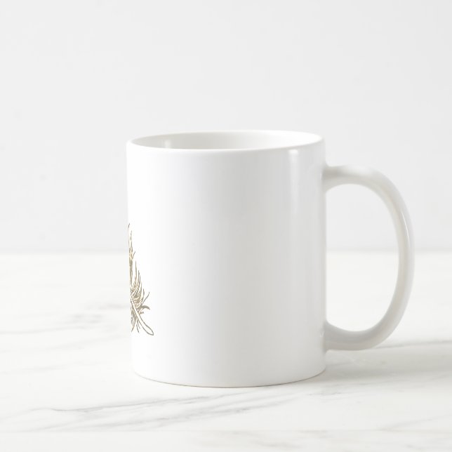 Caneca De Café Ouro Feather Art Classic Mug (Direita)
