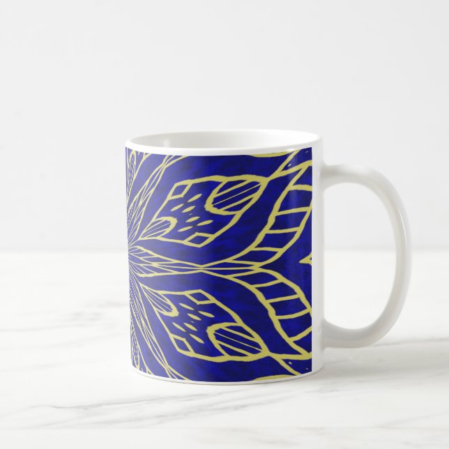 Caneca De Café Ouro Flor Mandala (Direita)