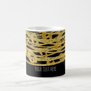 Caneca De Café Ouro Glam Cheetah Impressão Exotic Animal Print