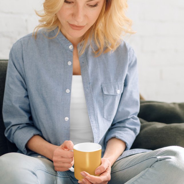 Caneca De Café Ouro Laranja Café (Criador carregado)