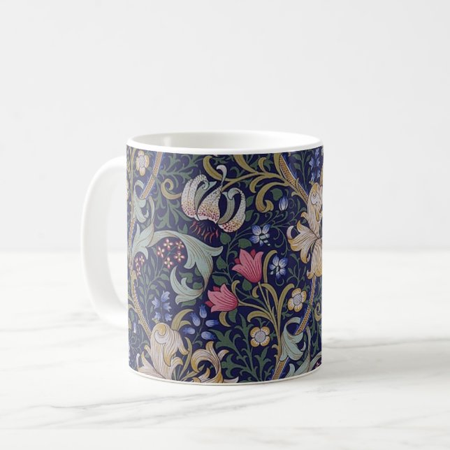 Caneca De Café Ouro Lily, William Morris (Frente Esquerda)