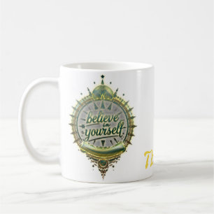 Caneca De Café Ouro Paths Acredite em si mesmo.
