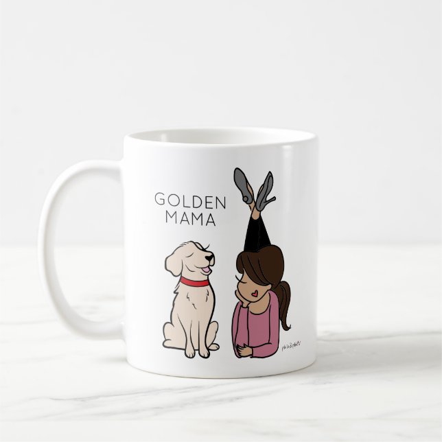 Caneca De Café Ouro Personalizado Reriever Mama Café Mug (Esquerda)