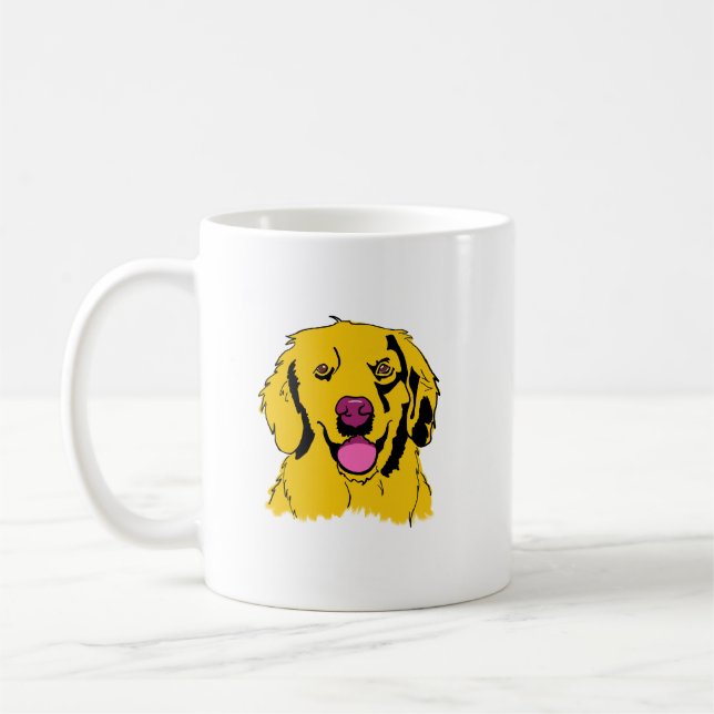 Caneca De Café Ouro Retriever Art (Esquerda)