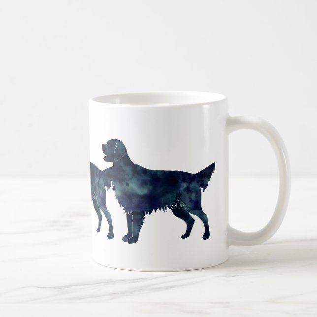 Caneca De Café Ouro Retriever Black Watercolor (Direita)