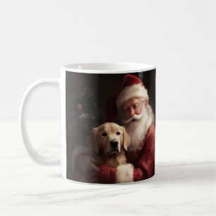 Caneca De Café Ouro Retriever com Natal Clause