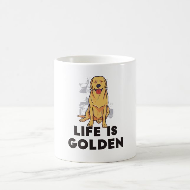 Caneca De Café Ouro Retriever Dog - A Vida É Ouro (Centro)