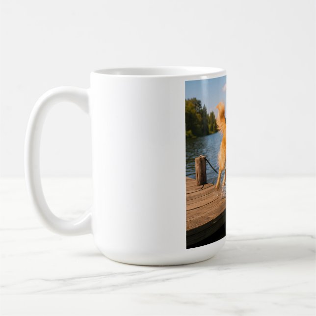 Caneca De Café Ouro Retriever Elegante Coffee Mug (Esquerda)