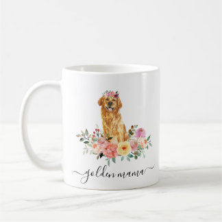 Caneca De Café Ouro Retriever Mãe Floral 