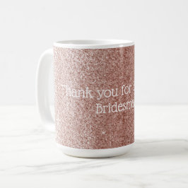 Caneca De Café Ouro Rosa Obrigada Dama de Honra