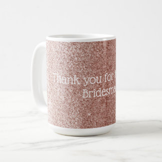 Caneca De Café Ouro Rosa Obrigada Dama de Honra