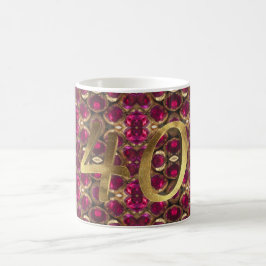 Caneca De Café Ouro Ruuby Gemstone Pattern Número 40