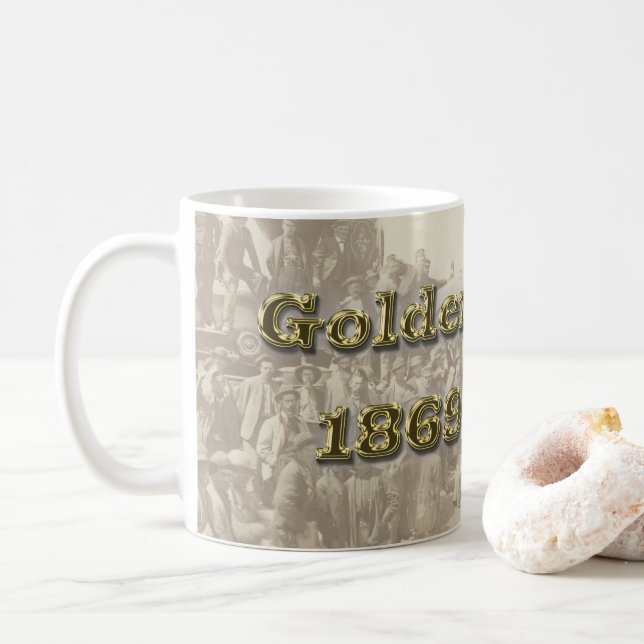 Caneca De Café Ouro Spike Sesquincent Transcontinental Railroad (Com Donut)