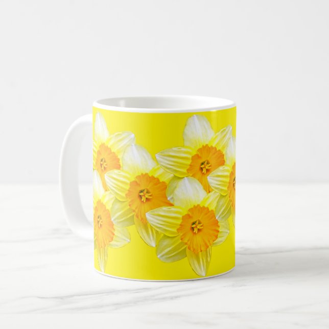 Caneca De Café Ouro Sunburst Daffodils, Café Mug (Frente Esquerda)