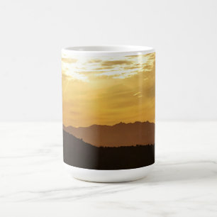 Caneca De Café Ouro Sunset Mountain Art Mug Cup