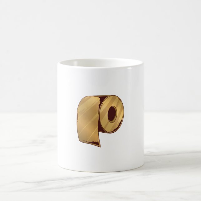 Caneca De Café Ouro Toilet Paper (Centro)