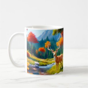 Caneca De Café Ouro Veado na Floresta-987679
