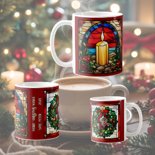 Caneca De Café Ouro Vela de Natal Faux Vidro Escondido