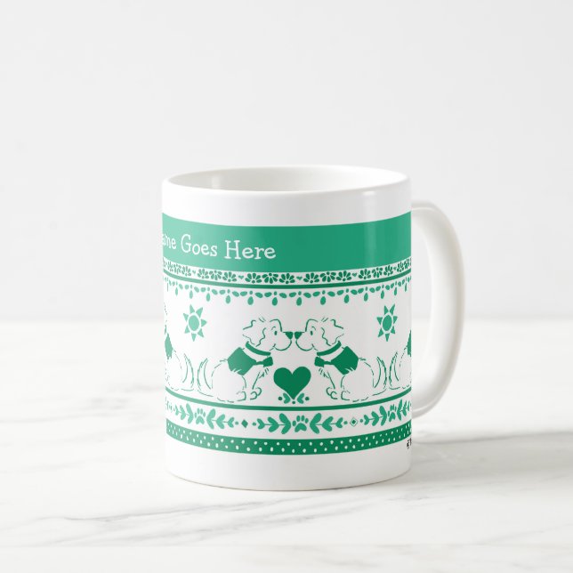 Caneca De Café Ouro Verde de Treinamento de Cachorro de Serviço G (Frente Esquerda)