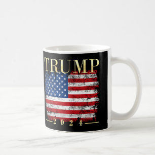 Caneca De Café Ouro w/Flag Donald Trump para o presidente 2016