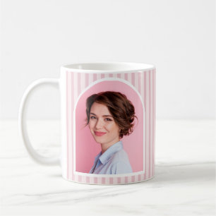 Caneca De Café Ousada Artista de Maquiagem Retro Rosa Listras Bra