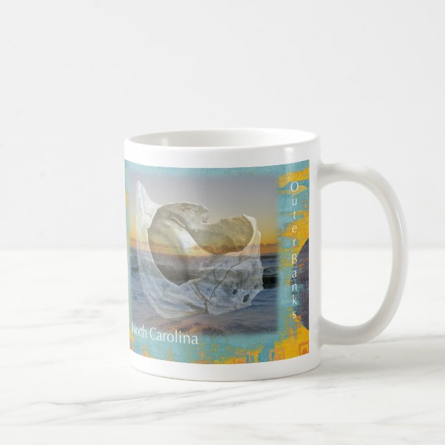 Caneca De Café Outer Banks North Carolina Seashell & Surf (Direita)
