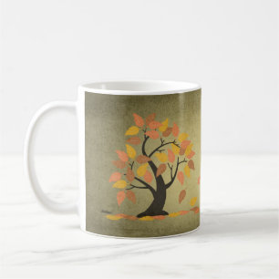 Caneca De Café Outono (秋) Árvore de outono deixa mug