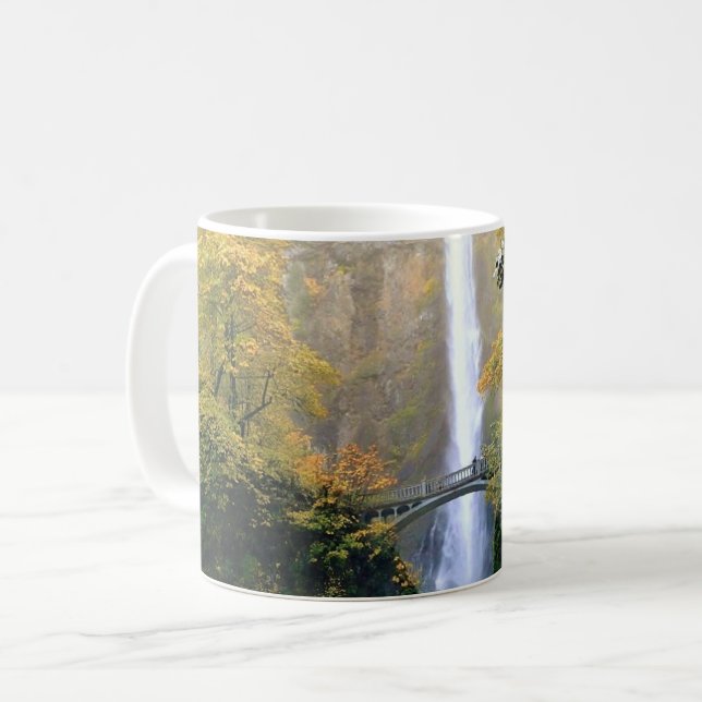 Caneca De Café outono em Multnomah Falls, OU (Frente Esquerda)